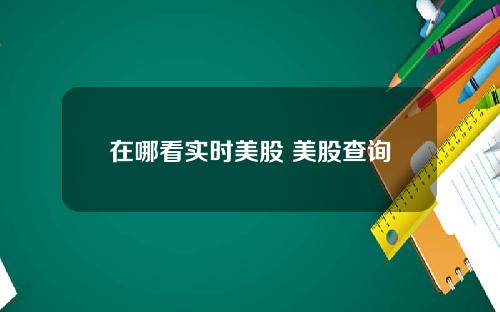 在哪看实时美股 美股查询
