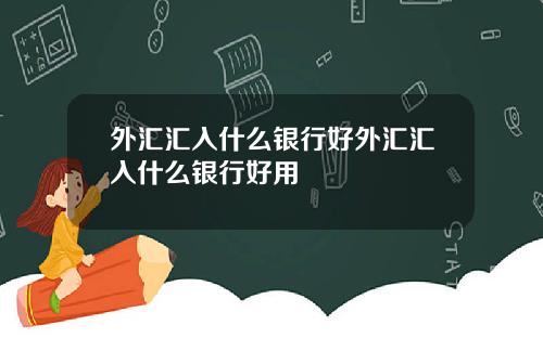 外汇汇入什么银行好外汇汇入什么银行好用