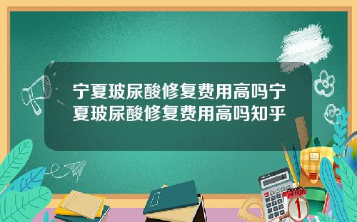 宁夏玻尿酸修复费用高吗宁夏玻尿酸修复费用高吗知乎