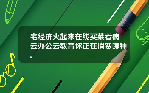 宅经济火起来在线买菜看病云办公云教育你正在消费哪种.