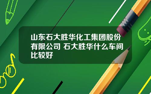 山东石大胜华化工集团股份有限公司 石大胜华什么车间比较好