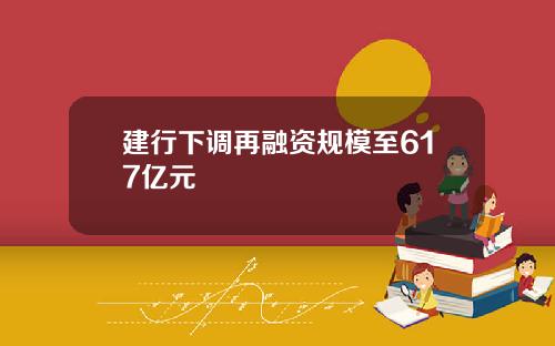 建行下调再融资规模至617亿元