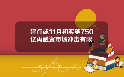 建行或11月初实施750亿再融资市场冲击有限