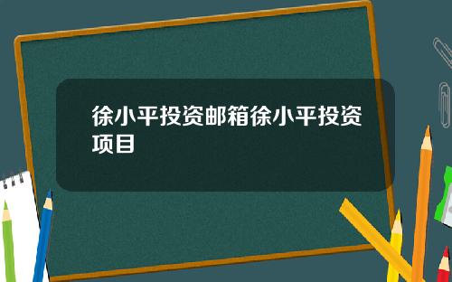 徐小平投资邮箱徐小平投资项目