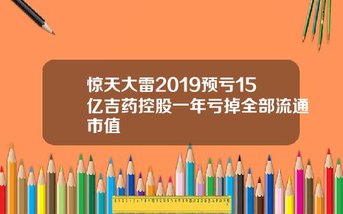 惊天大雷2019预亏15亿吉药控股一年亏掉全部流通市值
