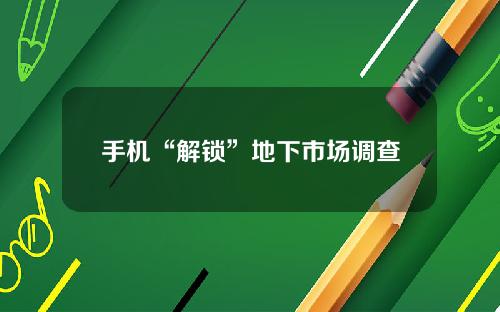 手机“解锁”地下市场调查