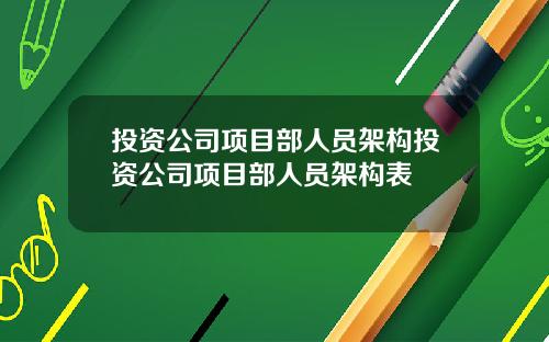 投资公司项目部人员架构投资公司项目部人员架构表