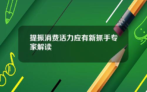 提振消费活力应有新抓手专家解读