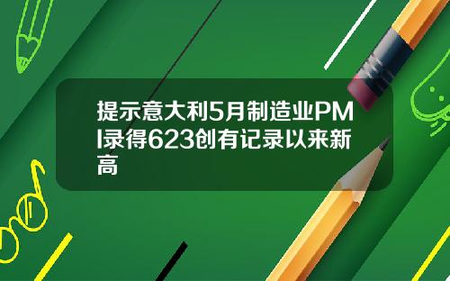 提示意大利5月制造业PMI录得623创有记录以来新高