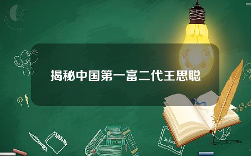 揭秘中国第一富二代王思聪