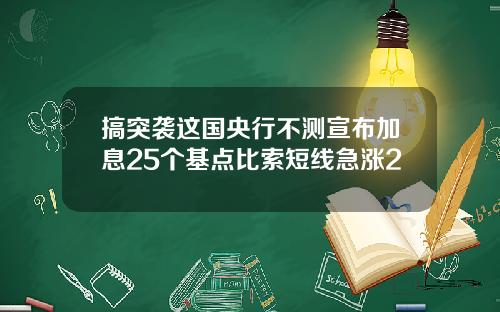 搞突袭这国央行不测宣布加息25个基点比索短线急涨2