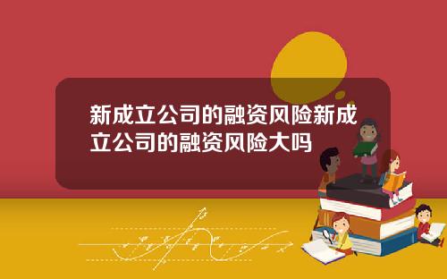 新成立公司的融资风险新成立公司的融资风险大吗