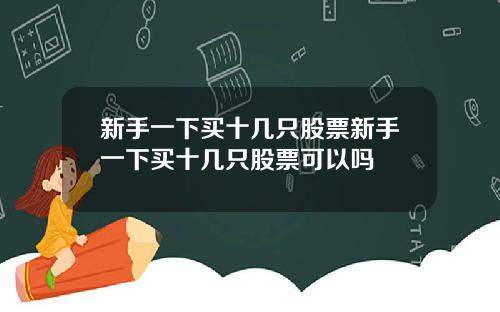 新手一下买十几只股票新手一下买十几只股票可以吗