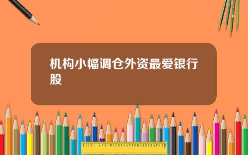 机构小幅调仓外资最爱银行股