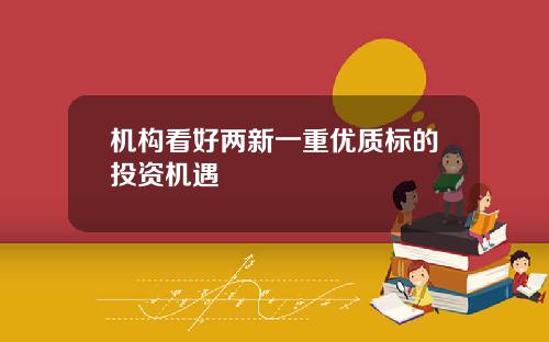 机构看好两新一重优质标的投资机遇