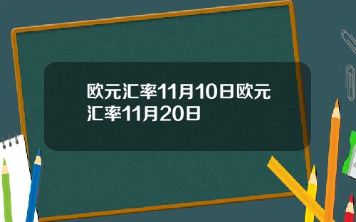 欧元汇率11月10日欧元汇率11月20日