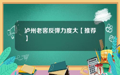 泸州老窖反弹力度大【推荐】