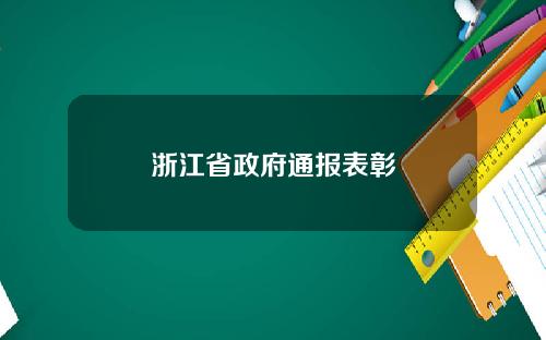 浙江省政府通报表彰