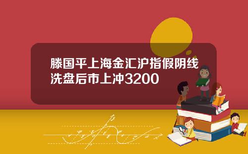 滕国平上海金汇沪指假阴线洗盘后市上冲3200