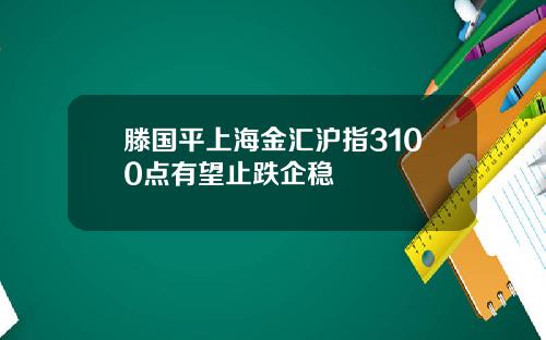 滕国平上海金汇沪指3100点有望止跌企稳