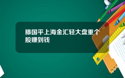 滕国平上海金汇轻大盘重个股赚到钱
