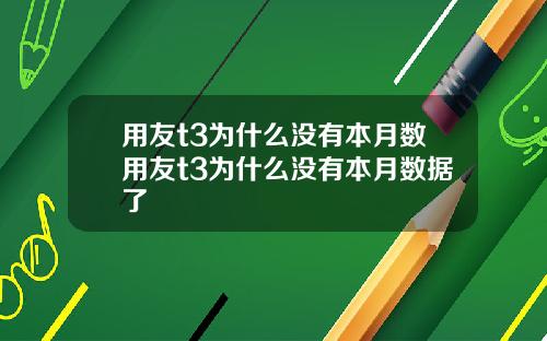 用友t3为什么没有本月数用友t3为什么没有本月数据了
