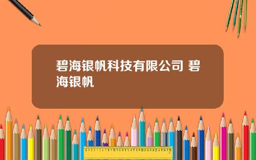 碧海银帆科技有限公司 碧海银帆