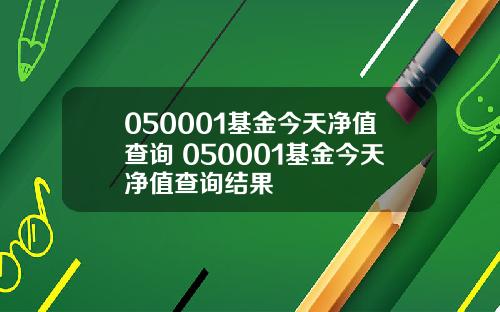 050001基金今天净值查询 050001基金今天净值查询结果