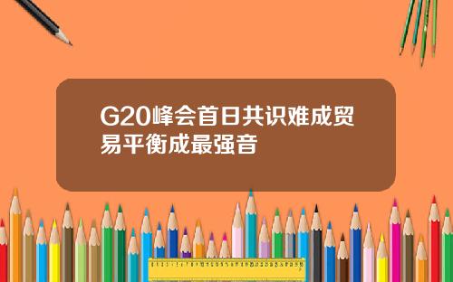 G20峰会首日共识难成贸易平衡成最强音