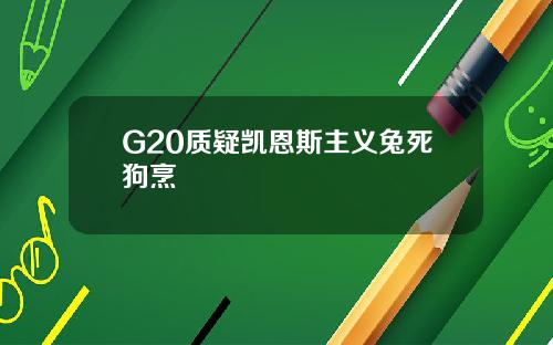 G20质疑凯恩斯主义兔死狗烹