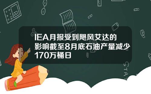 IEA月报受到飓风艾达的影响截至8月底石油产量减少170万桶日