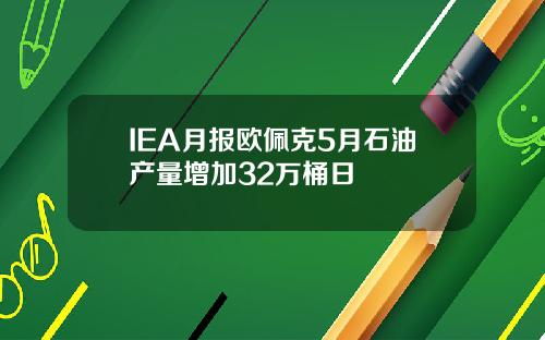 IEA月报欧佩克5月石油产量增加32万桶日