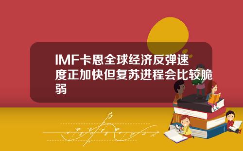 IMF卡恩全球经济反弹速度正加快但复苏进程会比较脆弱