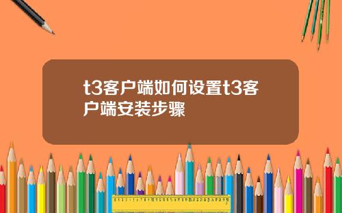 t3客户端如何设置t3客户端安装步骤