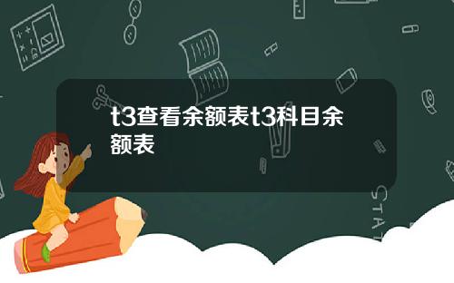 t3查看余额表t3科目余额表