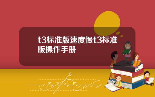 t3标准版速度慢t3标准版操作手册