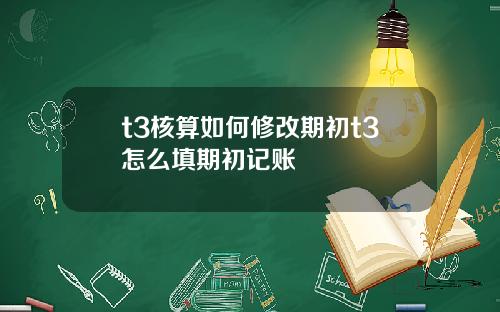 t3核算如何修改期初t3怎么填期初记账