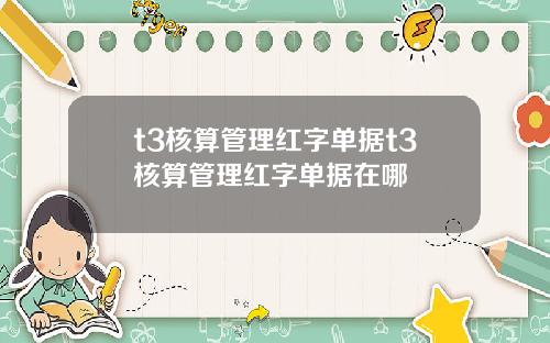 t3核算管理红字单据t3核算管理红字单据在哪
