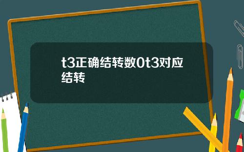 t3正确结转数0t3对应结转