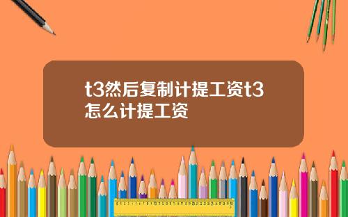 t3然后复制计提工资t3怎么计提工资