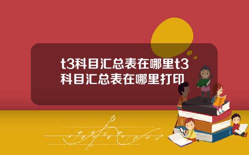 t3科目汇总表在哪里t3科目汇总表在哪里打印
