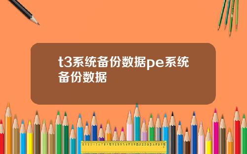 t3系统备份数据pe系统备份数据