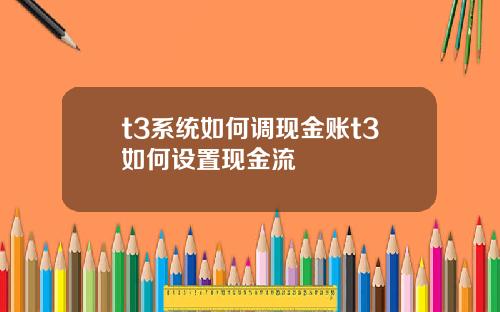 t3系统如何调现金账t3如何设置现金流