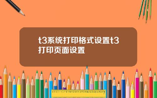 t3系统打印格式设置t3打印页面设置