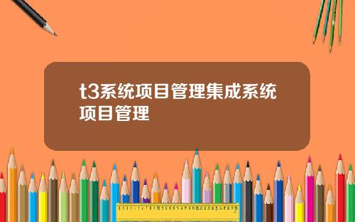 t3系统项目管理集成系统项目管理