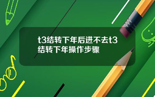t3结转下年后进不去t3结转下年操作步骤