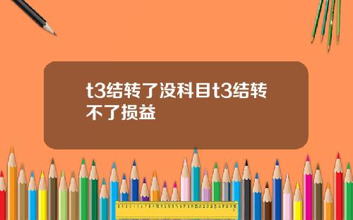 t3结转了没科目t3结转不了损益