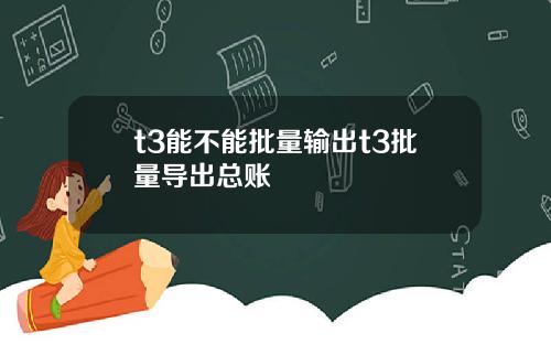 t3能不能批量输出t3批量导出总账