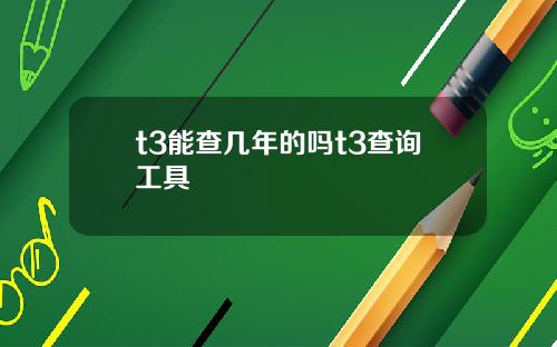 t3能查几年的吗t3查询工具