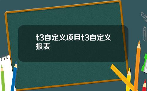 t3自定义项目t3自定义报表